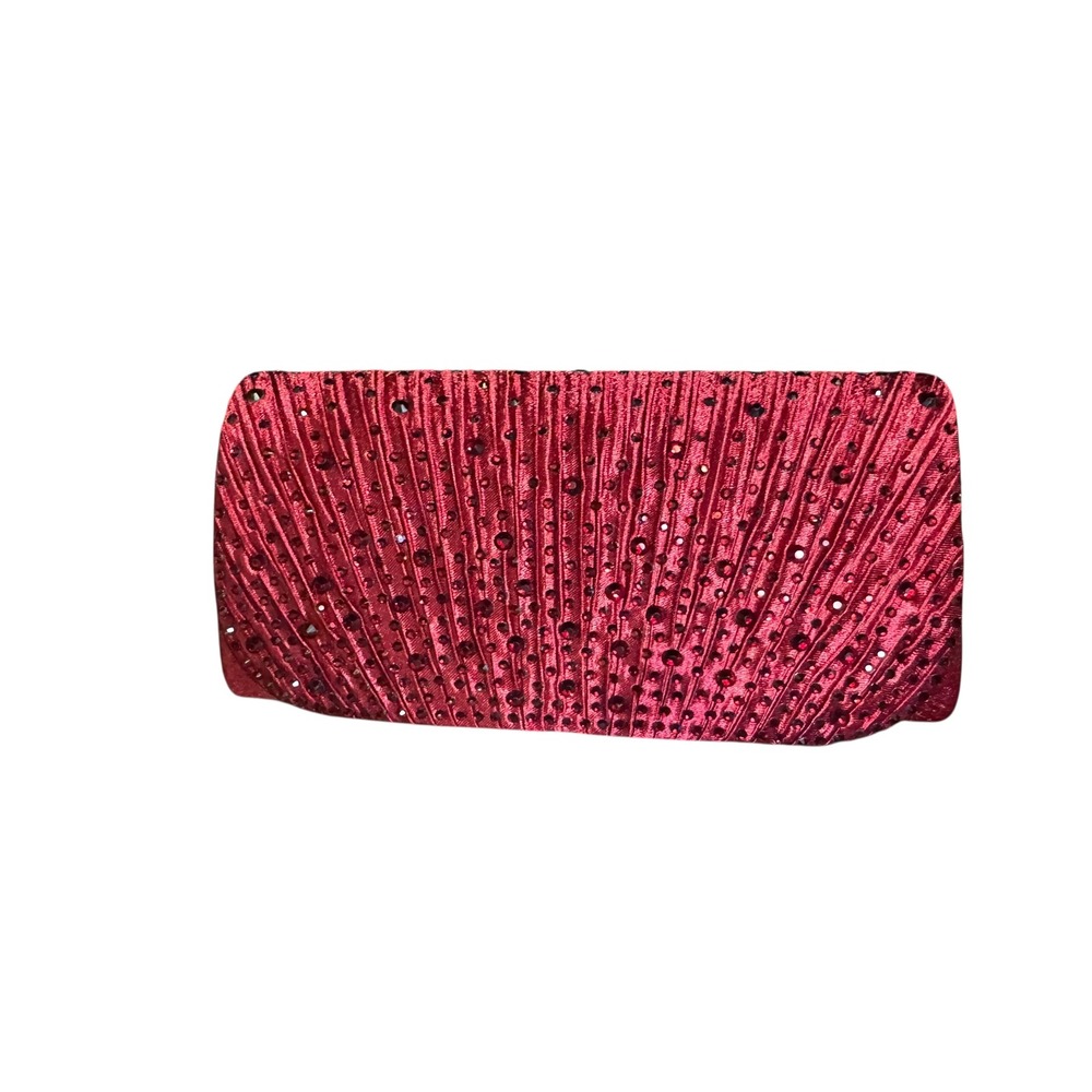 Sparkly Red Rhinestone Clutch Evening Handbag Chain Bag